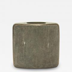  R Y Augousti Shagreen Vase with Brass Details by R Y Augousti - 3884680