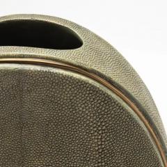 R Y Augousti Shagreen Vase with Brass Details by R Y Augousti - 3876837