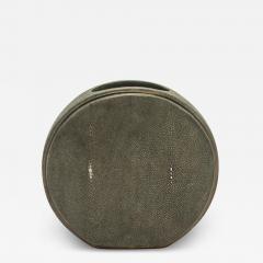  R Y Augousti Shagreen Vase with Brass Details by R Y Augousti - 3884683