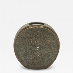  R Y Augousti Shagreen Vase with Brass Details by R Y Augousti - 3884697
