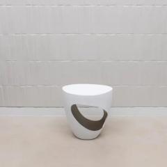  R Y Augousti Stool in White Shagreen with Bronze Patina Brass by R Y Augousti - 3847321