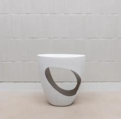  R Y Augousti Stool in White Shagreen with Bronze Patina Brass by R Y Augousti - 3847352