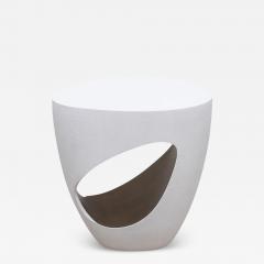  R Y Augousti Stool in White Shagreen with Bronze Patina Brass by R Y Augousti - 3855147