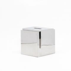  R Y Augousti Tissue Box in Polished Stainless Steel by R Y Augousti - 4210650
