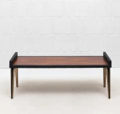  R Y Augousti Upholstered Hide Bench in Black Shagreen and Bronze Patina Brass by R Y Augousti - 3847562