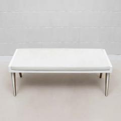  R Y Augousti Upholstered Hide Bench in White Shagreen and Bronze Patina Brass by R Y Augousti - 3847578