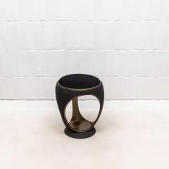  R Y Augousti Velvet Upholstered Stool with Shagreen and Bronze Patina Brass by R Y Augousti - 3847112