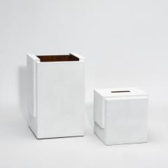  R Y Augousti Waste Bin White Shagreen by R Y Augousti - 4210696