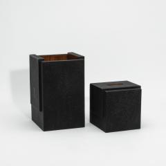  R Y Augousti Waste Bin in Black Shagreen by R Y Augousti - 4210667