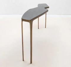  R Y Augousti XL Console in Black Shell with Bronze Patina Brass by R Y Augousti - 3847224