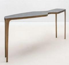  R Y Augousti XL Console in Black Shell with Bronze Patina Brass by R Y Augousti - 3847226