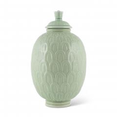  R rstrand Rorstrand Studio Classical Lidded Urn in Celadon Glaze by Gunnar Nylund - 3382388