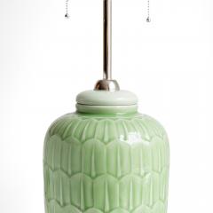  R rstrand Rorstrand Studio GUNNAR NYLUND SWEDISH ART DECO LAMP WITH JADE GLAZE RORSTAND 1940 - 4131549