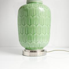  R rstrand Rorstrand Studio GUNNAR NYLUND SWEDISH ART DECO LAMP WITH JADE GLAZE RORSTAND 1940 - 4131552