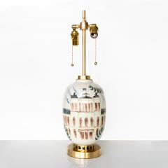  R rstrand Rorstrand Studio OSKAR DAHL LUND LANDSCAPE CERAMIC LAMP FOR RORSTRAND STUDIO SWEDEN 1950 - 4605069