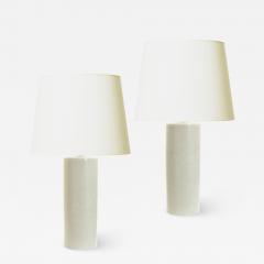  R rstrand Rorstrand Studio Pair of Table Lamps with Cloudy Reliefs by Olle Alberius - 3078275