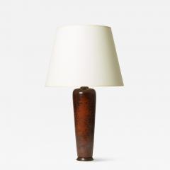  R rstrand Rorstrand Studio Tall Table Lamp in Dappled Burnt Sienna Glaze by Carl Harry Stalhane - 3412050