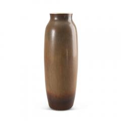  R rstrand Rorstrand Studio Tall Vase with Hare Fur Raw Umber Brown Glaze by Carl Harry St lhane - 3428528