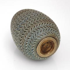  R rstrand Studio GERTRUD LONEGREN TEXTURED NEUTRAL BLUE AND GREEN VASE RORSTRAND 1940S - 2593892