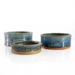  R rstrand Studio MARIANNE WESTMAN HAND THROWN STONEWARE BOWLS WITH BLUE GLAZE RORSTRAND SWEDEN - 2593800