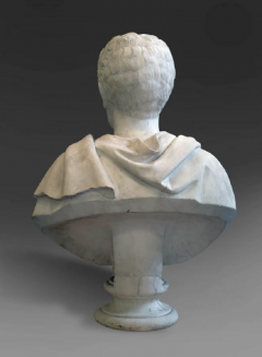  RANDOLPH ROGERS A CARVED WHITE MARBLE BUST OF A GENTLEMEN BY RANDOLPH ROGERS ROME 19TH CENTURY - 3565326