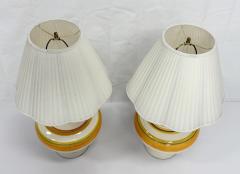  REMAINS LIGHTING A pair of Vintage 1960s Striped Ceramic Table Lamps by Remains Lighting - 4714610