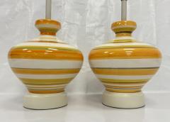  REMAINS LIGHTING A pair of Vintage 1960s Striped Ceramic Table Lamps by Remains Lighting - 4714612