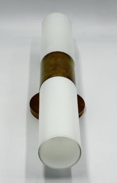  REMAINS LIGHTING Alan Wanzenberg Judson Brass Milk Glass Wall Sconce for Remains Lighting - 4714561