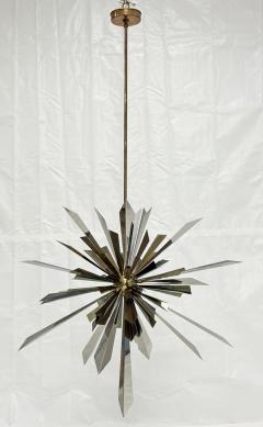  REMAINS LIGHTING Brass Nickel Sunburst Chandelier by Remains Lighting of New York - 4725811