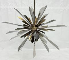  REMAINS LIGHTING Brass Nickel Sunburst Chandelier by Remains Lighting of New York - 4725814