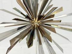  REMAINS LIGHTING Brass Nickel Sunburst Chandelier by Remains Lighting of New York - 4725817