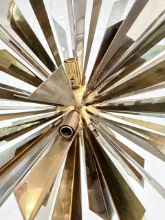  REMAINS LIGHTING Brass Nickel Sunburst Chandelier by Remains Lighting of New York - 4725818