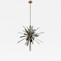  REMAINS LIGHTING Brass Nickel Sunburst Chandelier by Remains Lighting of New York - 4730182