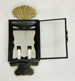  REMAINS LIGHTING English Box Blackened Steel Gilt Mirror Wall Sconce by Heritage Metalworks - 4714593
