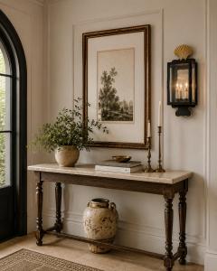  REMAINS LIGHTING English Box Blackened Steel Gilt Mirror Wall Sconce by Heritage Metalworks - 4714851