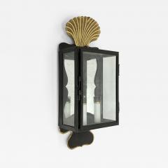  REMAINS LIGHTING English Box Blackened Steel Gilt Mirror Wall Sconce by Heritage Metalworks - 4716191