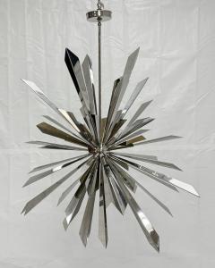  REMAINS LIGHTING Nickel Brass Sunburst Chandelier by Remains Lighting Los Angeles Modern - 4725862