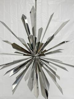  REMAINS LIGHTING Nickel Brass Sunburst Chandelier by Remains Lighting Los Angeles Modern - 4725863