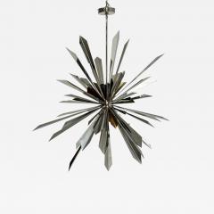  REMAINS LIGHTING Nickel Brass Sunburst Chandelier by Remains Lighting Los Angeles Modern - 4730194