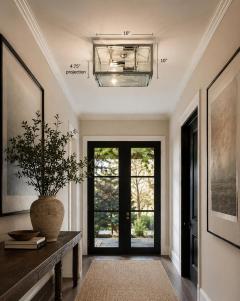  REMAINS LIGHTING Remains Lighting Cardea Polished Nickel Glass Flush Mount Ceiling Wall light - 4715470