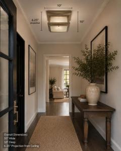 REMAINS LIGHTING Remains Lighting Philip 10 Flush Mount Light with Satin Nickel Finish - 4715458