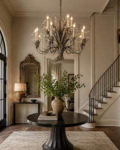  REMAINS LIGHTING Remains Lighting Plume Antique Nickel Glass 12 Arm Chandelier Labeled - 4725834
