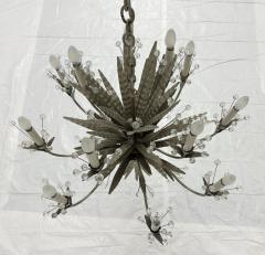  REMAINS LIGHTING Remains Lighting Plume Antique Nickel Glass 12 Arm Chandelier Labeled - 4725839