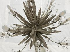  REMAINS LIGHTING Remains Lighting Plume Antique Nickel Glass 12 Arm Chandelier Labeled - 4725840