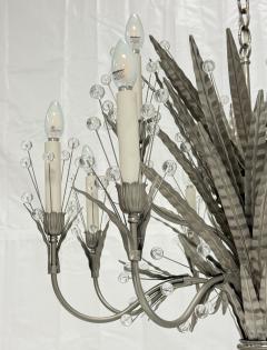 REMAINS LIGHTING Remains Lighting Plume Antique Nickel Glass 12 Arm Chandelier Labeled - 4725841