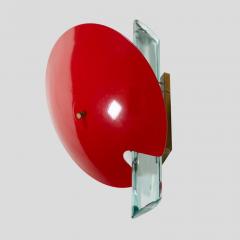 ROBERTO GIULIO RIDA PAIR OF RED COLOUR AND BRASS WALL LIGHTS BY ROBERTO GIULIO RIDA - 3244727