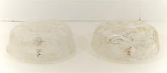  RZB Leuchten Swirl Patterned Ice Glass Flushmounts by RZB Leuchten Pair Available  - 558041