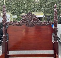  Ralph Lauren 19th C Style Ralph Lauren Mahogany Four Poster Full Size Bed Frame - 2732173