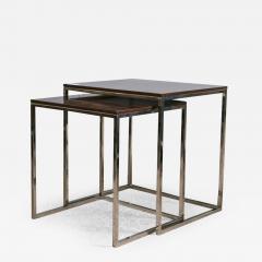  Ralph Lauren Brook Street Nesting Tables Cote DAzur Finish Mahogany Polished Steel Legs - 2492517