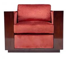  Ralph Lauren Pair of Mid Century Art Deco Mahogany Cube Club Chairs by Ralph Lauren - 3303764